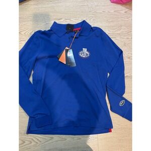 NWT BOSS x NFL New York Giants Mens Long Sleeve Polo Shirt Blue Size M